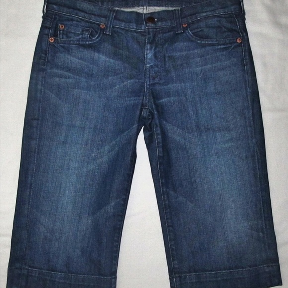 7 For All Mankind Denim - 7 For All Mankind Women's Long Blue Wash Jeans knee length short Size 30